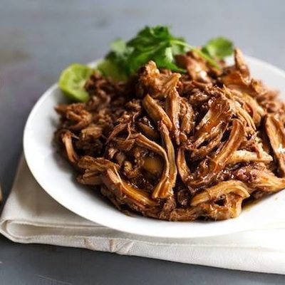 Honey Glazed Crockpot Chicken Adobo - simple pantry ingredients, hardly any hands-on time, 200 calories. | https://burn-belly.today