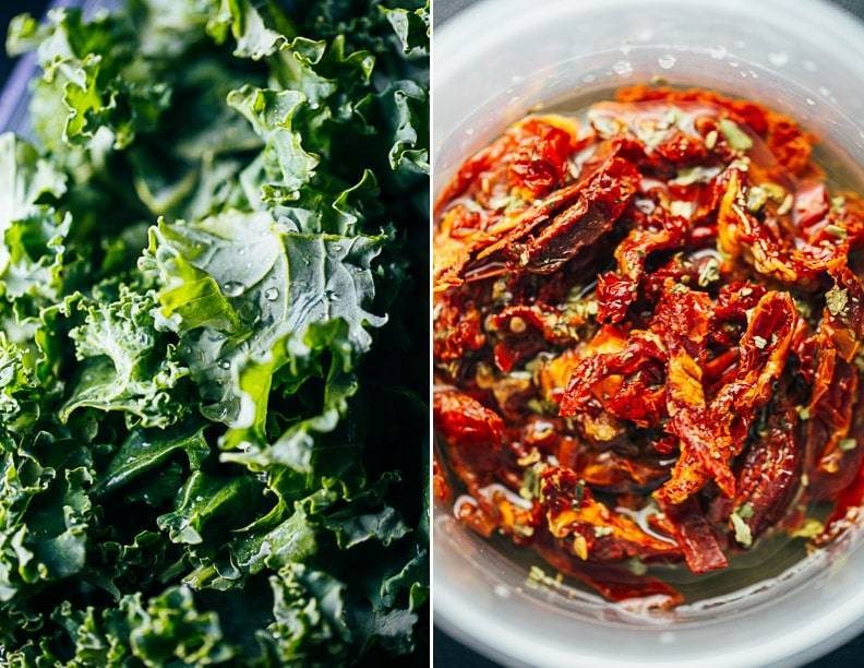 Kale and tomatoes.